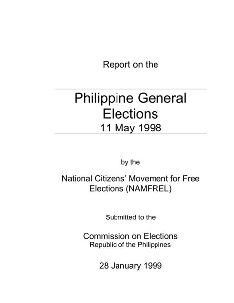 election 1998 results|Philippine General Elections .